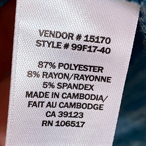 Northern Reflections Cardigan, Teal Blue, Size XL - Picture 5 of 6